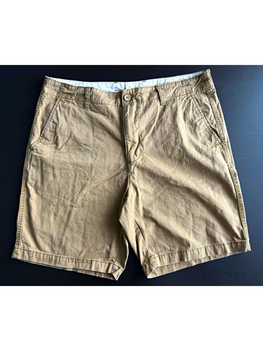 Old Navy Lived-In Straight Chino 8.5” Shorts Mens 38 Khaki Casual Cotton